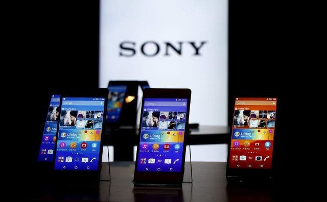 sony xperia smartphones on display