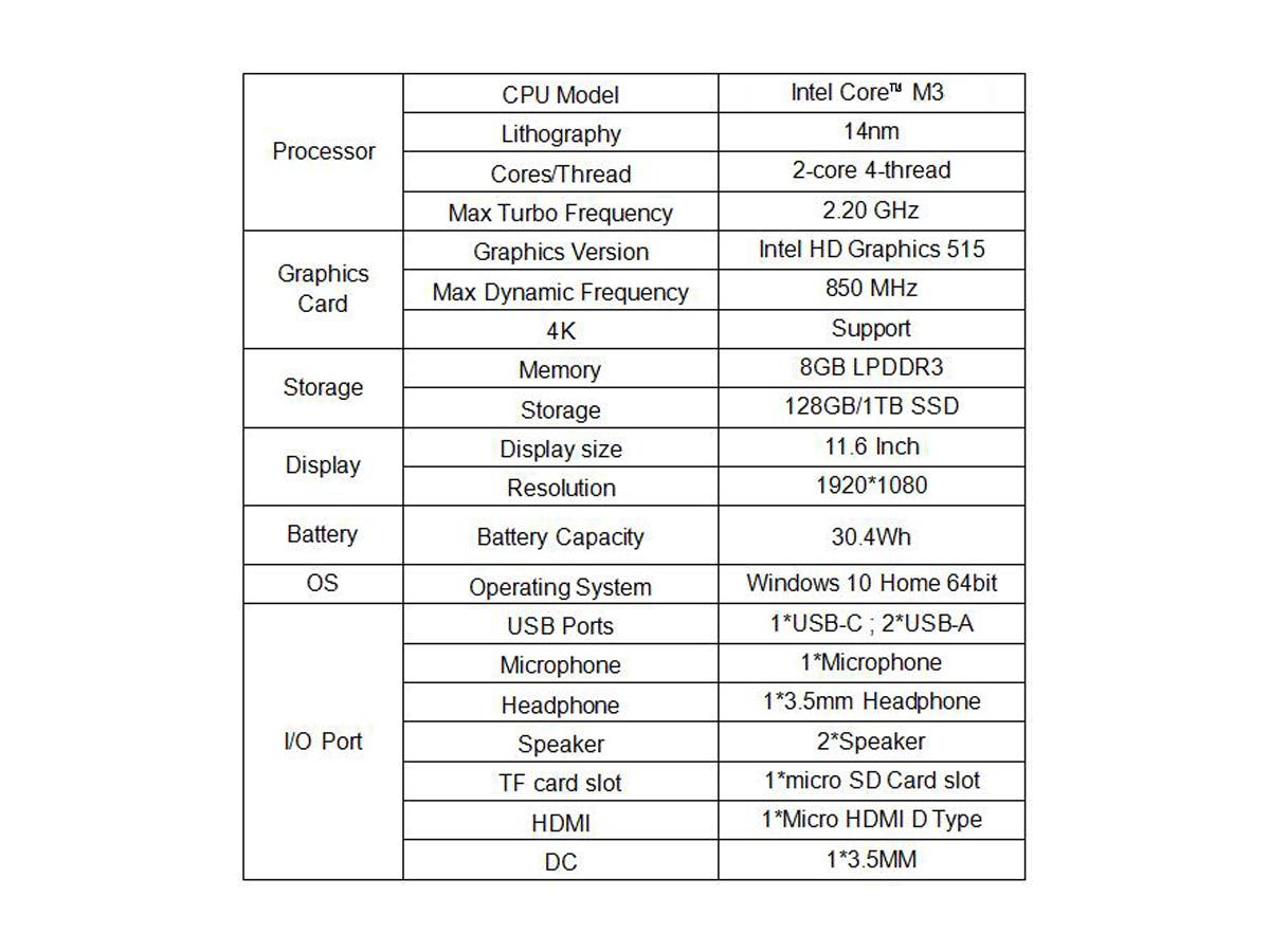 CHUWI Ubook: планшетный компьютер 2 в 1 с объемом памяти до 1 ТБ