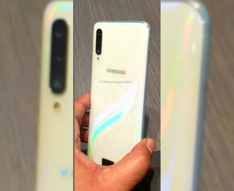 Samsung Galaxy A50 pops-out in Prism white color